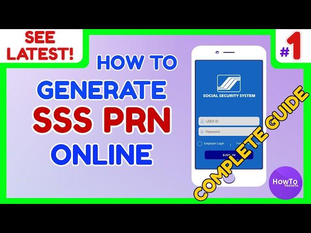 SSS PRN Generate Online - How to Create PRN SSS Website https://www.sss.gov.ph/