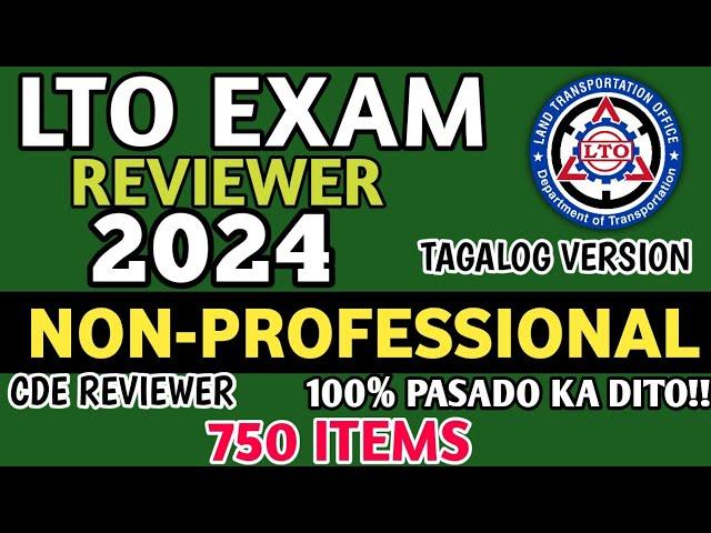 2024 LTO EXAM REVIEWER TAGALOG VERSION NON PROFESSIONAL DRIVER'S LICENSE 750 ITEMS FULL 100% PASS!!!