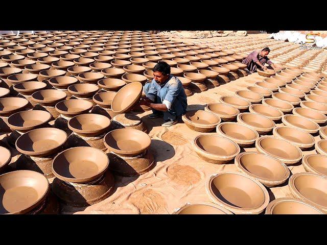 Glaze Pottery Art, Making Traditional Clay Plates, Glazed in Old Style Pottery Kiln