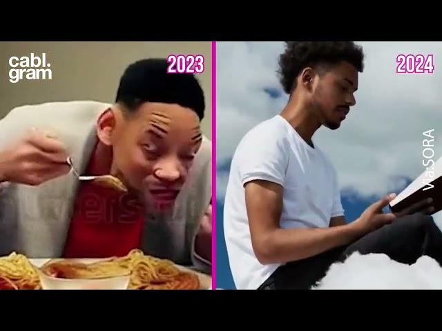 AI videos 2023 vs 2024