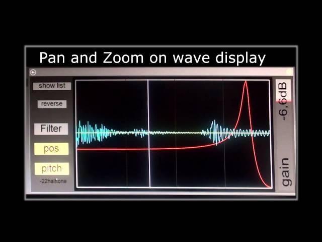 Sensomusic Usine Hollyhock _   zoom and pan in the wave display (preview)