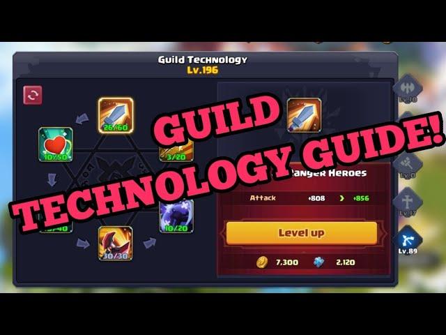 Guild TECHNOLOGY guide! What to max? Dungeons and Shop! Valor Legends