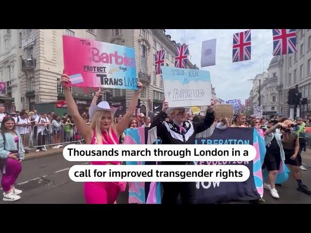 Thousands march for trans rights in London