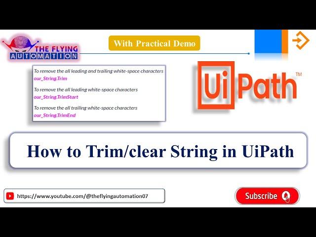 How to Trim and Clear String in Uipath || UIPATH Tutorial - 35