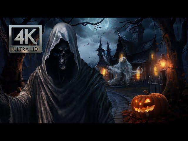 Spooky Village Halloween Ambience, Spooky Sounds and Soft Crickets