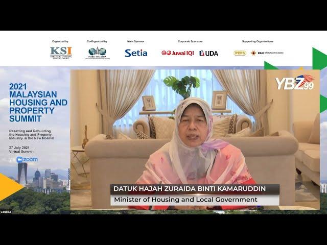 YB Zuraida Kamaruddin Opening Keynote Address for Malaysian Housing & Property Summit 2021