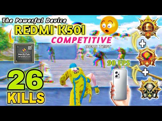 26Kills!!Redmi k50i Competitive Bgmi Gameplay Test With Fps Meter - 90Fps