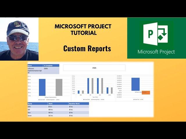 Custom reports in Microsoft Project.