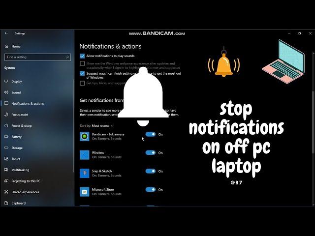 how to stop notifications on pc laptop @B7