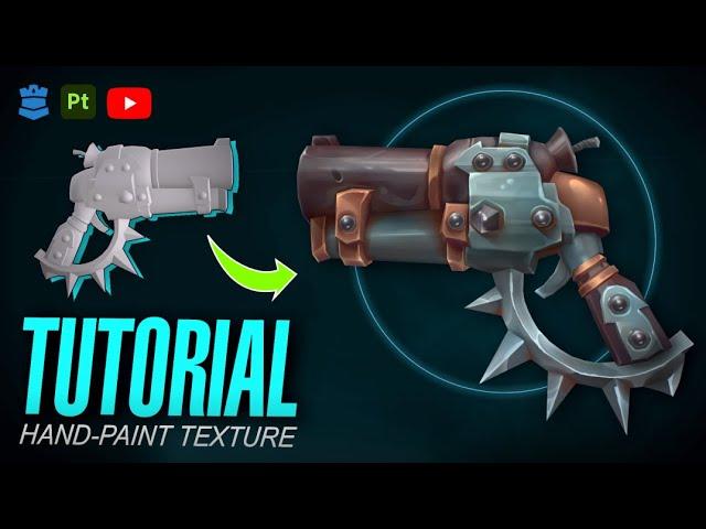 HAND PAINTED GUN IN SUBSTANCE PAINTER (BATTLE CHASERS) | Tutorial