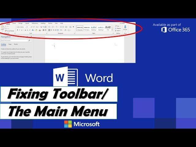 Microsoft Word Menu/Toolbar DISAPPEARED! How to get the Menu/Toolbar to SHOW up permanently?