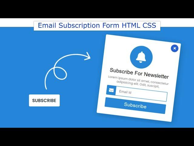 Email Subscription Form Using HTML and CSS | Subscribe to Newsletter HTML Code