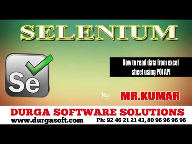 Selenium How to read data from excel sheet using POI API