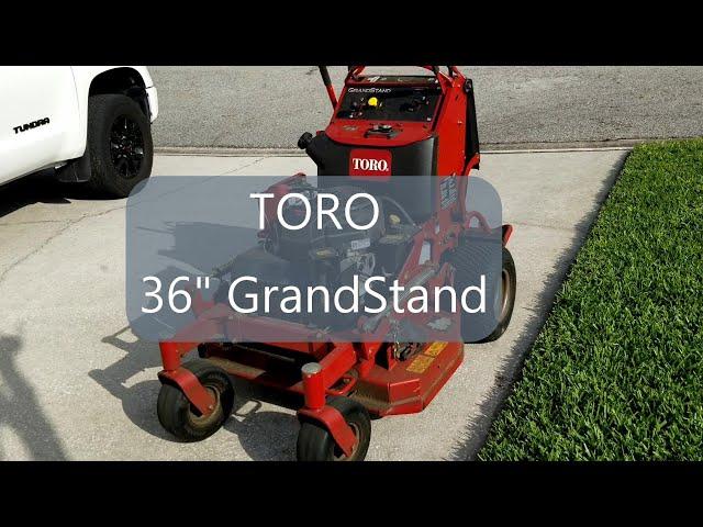 Toro GrandStand 36" in action and brief walk around