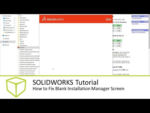 SOLIDWORKS Tutorial - How to Fix Blank Installation Manager Screen