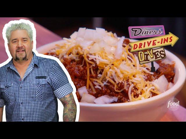 Guy Fieri Eats State Champ CHILI at The Diner in OK | Diners, Drive-Ins and Dives | Food Network