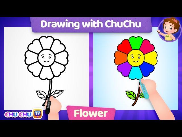 How to Draw a Flower? - Drawing with ChuChu – ChuChu TV Drawing for Kids Easy Step by Step