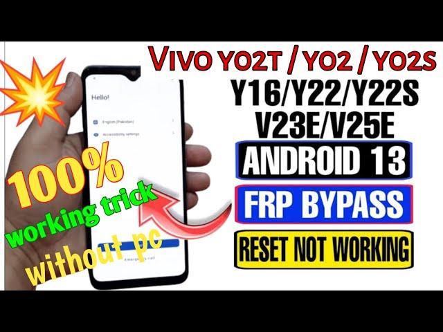 Vivo Y02t Frp Bypass | vivo y02t google account lock remove | vivo y02t frp bypass android 13