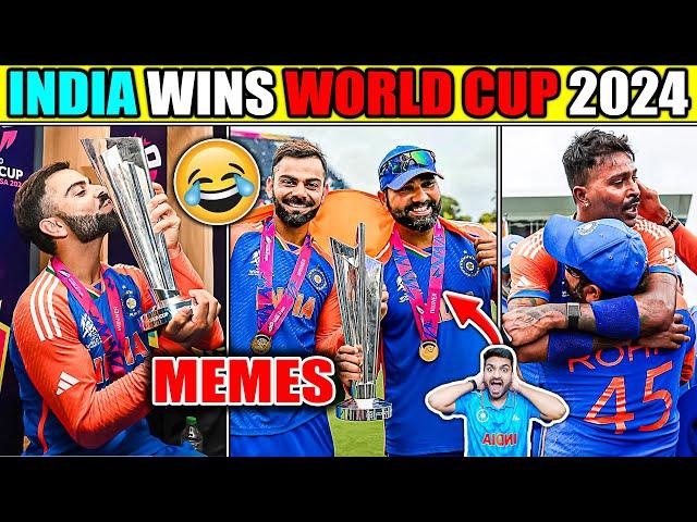 INDIA WINS WORLD CUP  IND vs SA WORLD CUP FINAL 2024 MEMES 