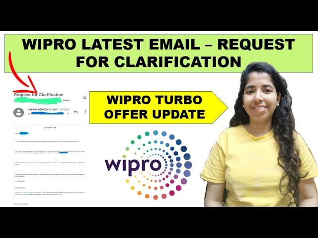 Wipro Latest Email On 'Request Clarification' | Wipro Turbo Updates | Wipro Onboarding Updates 2022