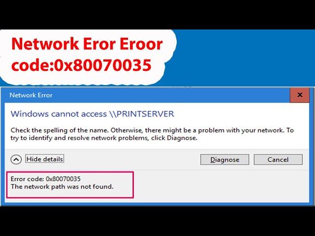 Fix Error code:0x80070035 the Network path was not found/How to Fix Network Error 0x80070035