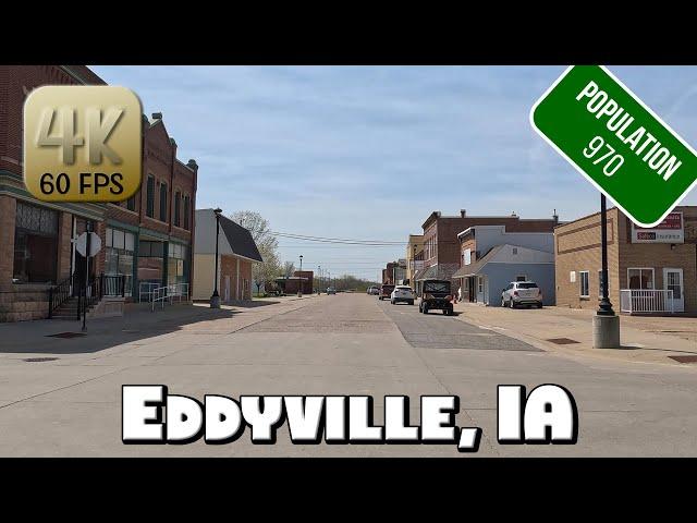 Driving Around Small Town Eddyville, IA in 4k Video