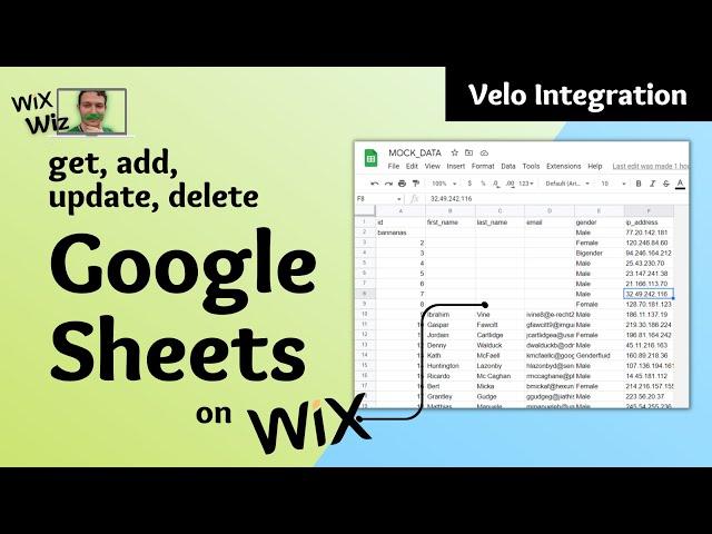 How to use Wix Google Sheets Integration - Velo Package