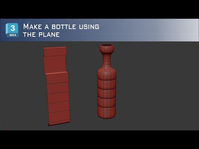 Make a bottle using the plane | 3ds max modeling technique tutorial | Hanora 3D