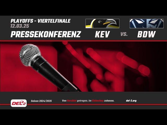 DEL2 Pressekonferenz Viertelfinale Spiel 1: Krefeld Pinguine vs. Blue Devils Weiden