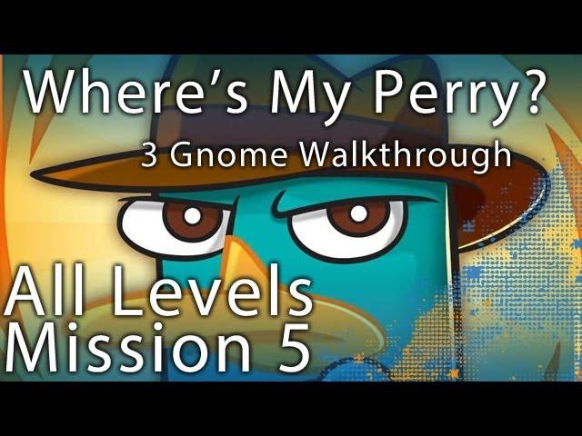 Where's My Perry - All Mission 5 Levels 5-1 to 5-20 3 Gnome Walkthrough - Includes Secret Files