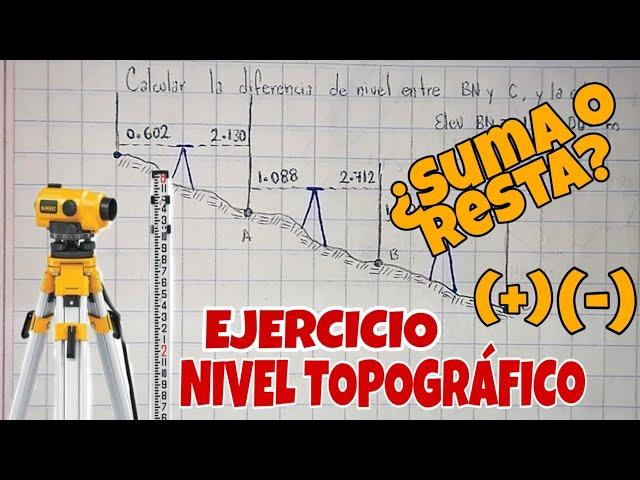 NIVEL TOPOGRÁFICO | EJERCICIO RÁPIDO | CUANDO SUMAR Y CUANDO RESTAR