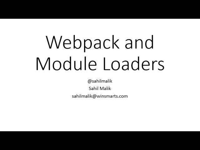 3. Learn Angular: Webpack and Module Loaders