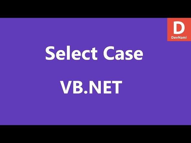 VB.Net Select Case Statement