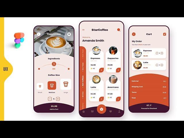 Coffee App Design in Figma | Coffee Shop UI Design | Figma Tutorial