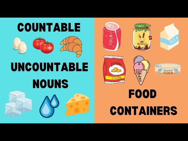 Countable and Uncountable nouns / some - any / Food containers. Class 15