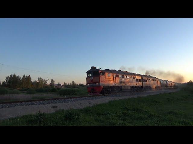 Тепловоз 2ТЭ116-454 на станции Лудза 2TE116-454 at Ludza station