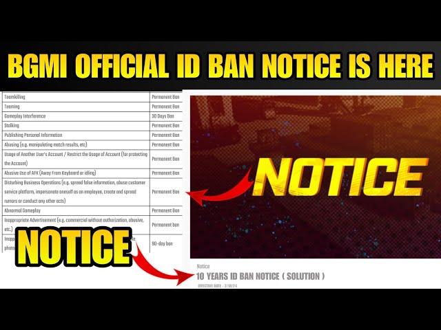 Finally ️ BGMI BANNED ID Official Notice Release | Full Details Of Information To Banned Account 