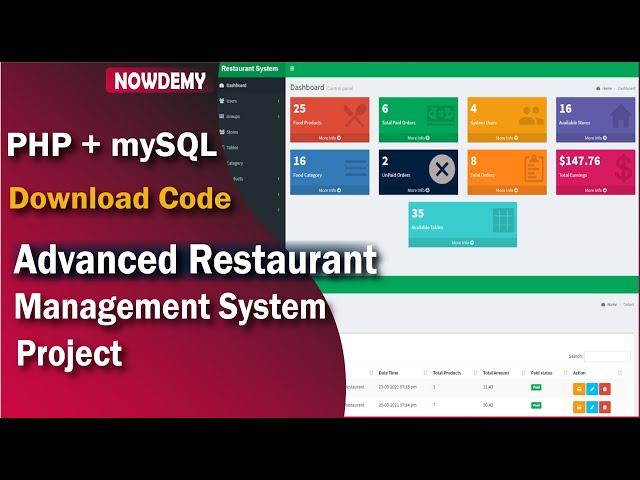 Online Restaurant Management System in PHP mySQL| Food Ordering website in PHP