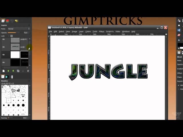 Cool jungle text effect in GIMP (or mother of pearl in silver text effect)