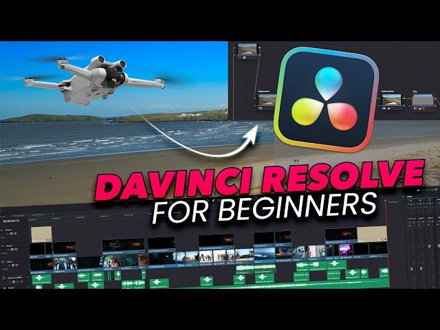 Davinci Resolve  tutorial for beginners, how to video edit Drone videos  Complete Guide 2024