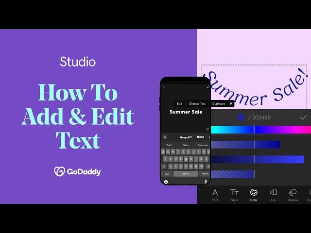 How to Add & Edit Text | GoDaddy Studio