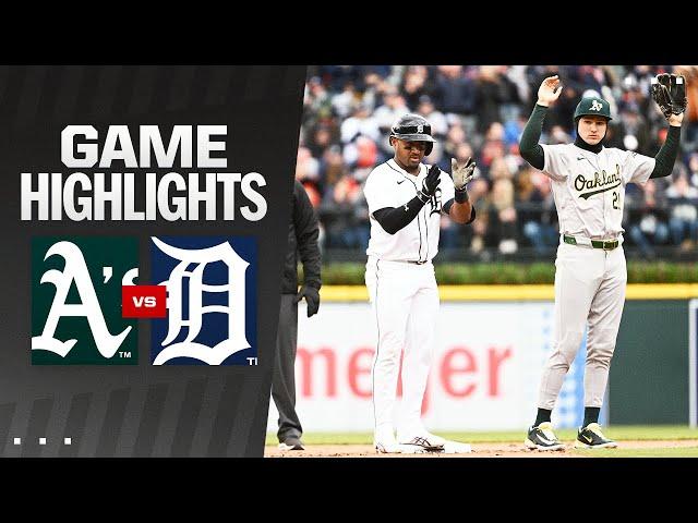 A's vs. Tigers Game Highlights (4/5/24) | MLB Highlights