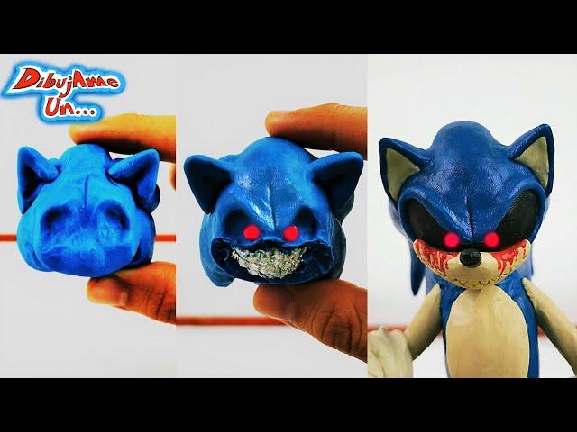 Como hacer SONIC.EXE plastilina | How To Sonic .Exe CreepyPasta Polymer clay Tutorial  DibujAme Un