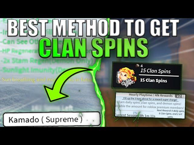 BEST METHOD TO OBTAIN CLAN SPINS IN UPDATE 1.5  (Project Slayers)