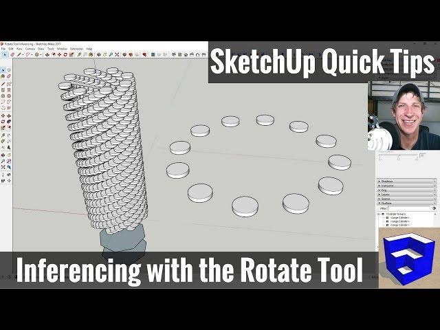 Using Inferencing with the Rotate Tool - SketchUp Quick Tips