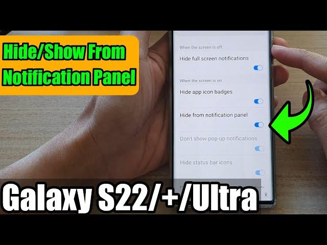 Galaxy S22/S22+/Ultra: How to Hide/Show From Notification Panel When Do Not Disturb Is On