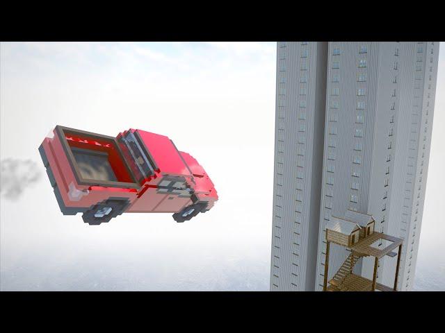 Cars Jump Into The Building | Teardown