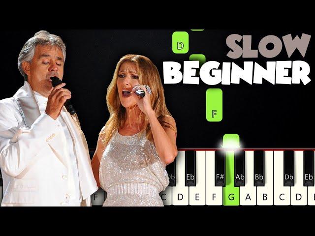 The Prayer - Andrea Bocelli | SLOW BEGINNER PIANO TUTORIAL + SHEET MUSIC by Betacustic