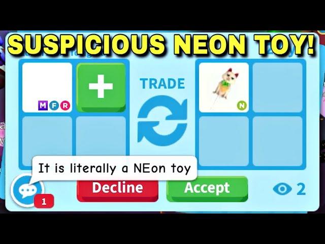 OMG! I FOUND A SUSPICIOUS NEON TOY IN ADOPT ME! IS IT A NEW SCAM OR WHAT? ADOPT ME TRADING#viral