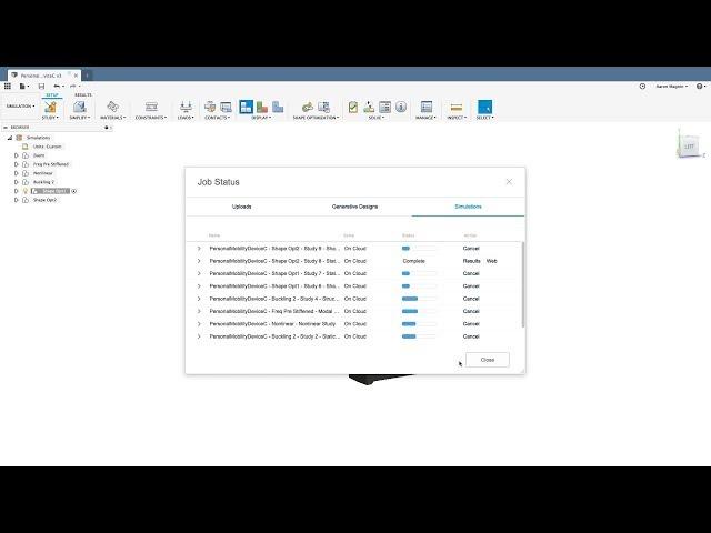 Fusion 360 cloud simulation features